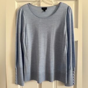 Talbots, Light Blue, Pure Merino Wool lightweight sweater. Size S